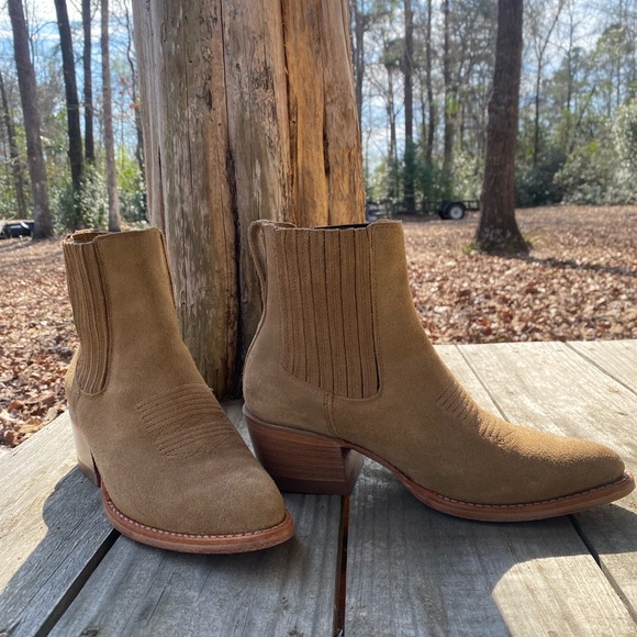 Tecovas Shoes - Tecovas Tan Suede Ankle Boots